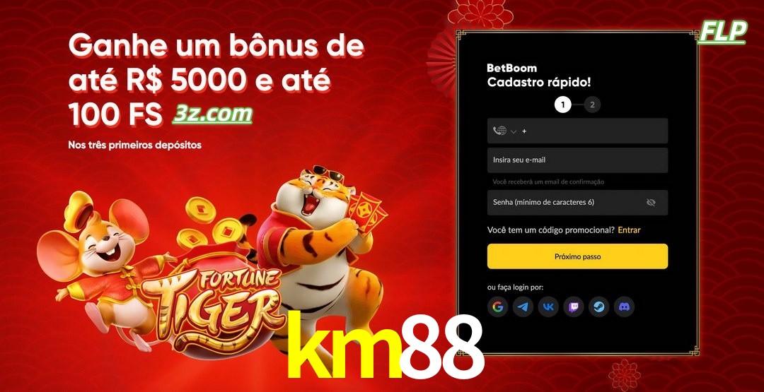 km88 cassino Brasil bônus de boas-vindas até R$5000 e 100 free spins